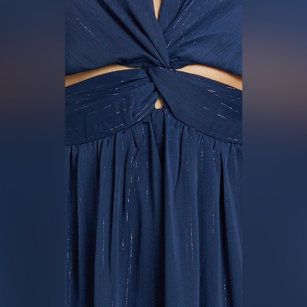 Navy Blue Midi Wedding Guest Dress - Picture 8 of 8